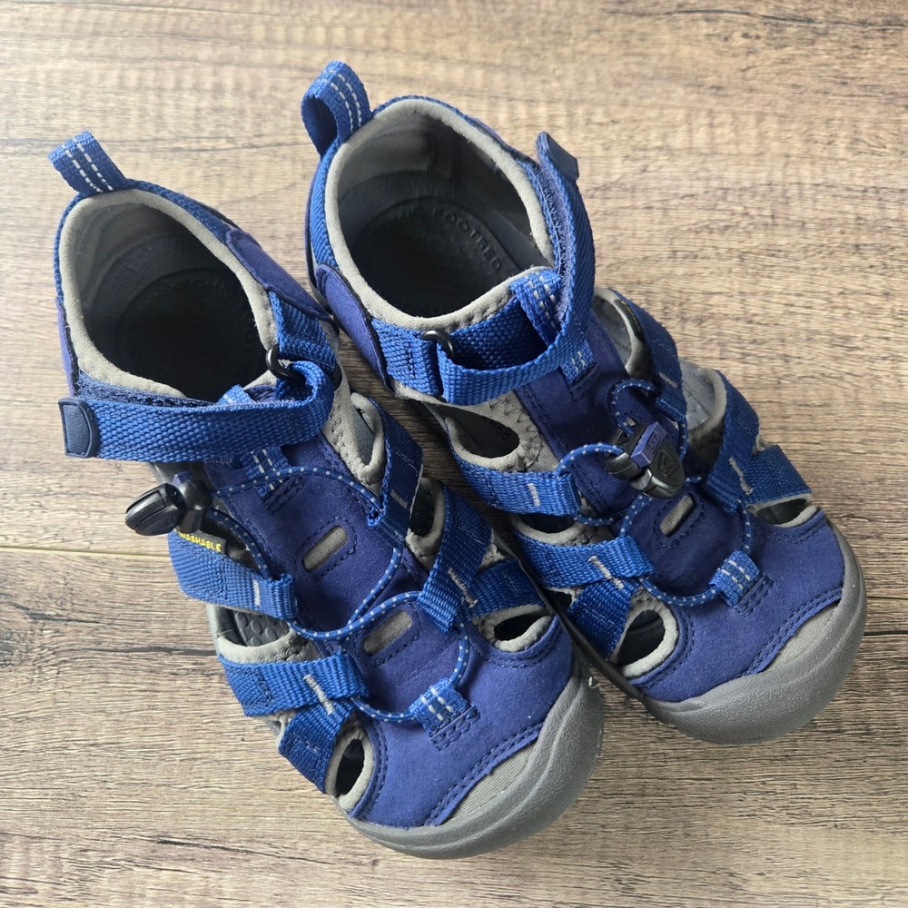 KEEN Seacamp II CNX Kids Blue Gray Water Hiking Sandals 1010096 Size 2 US